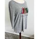 My Danielle Christmas Tree 3/4 Sleeve Loungewear Knit Top XL Gray Photo 1