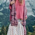 Free People NWT Harrison Bunny Crew Pink Small oversized Photo 2
