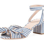 Loeffler Randall Jill Knotted Striped Sandal in Blue White Size 7 Photo 0