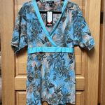NEW VTG Y2K Womens Sheer Babydoll Kimono Top Size XL Fairycore Witchy Whimsigoth Blue Photo 0