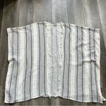 Aerie Boho Striped Cover Up Fringe Kimono White Black Gray One Size Photo 2