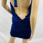 Aviva Stanoff Blue and Black Backless Dress Size M Photo 7