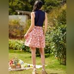 Modcloth  Dolls On Parade Tiered Skirt Casusl Cotton Aline Mini Pink Orange L NWT Photo 2
