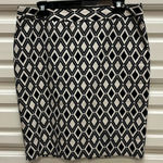 Worthington  Black Beige Diamond Pencil Lined Knee Skirt Back Zip 8 Photo 0