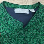 Liz Claiborne NWOT  large blouse. Green and dark blue. 3/4 sleeves and buttons Photo 1