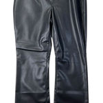 Banana Republic  Petite Vegan Leather Bootcut Pants Black 14P Smooth Coat MidRise Photo 0