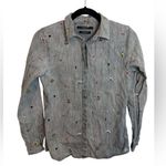 Scotch & Soda La Suite 105 All Over Embroidered Button Down Gray Denim Shirt Photo 2