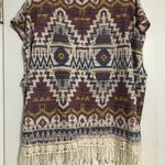 Xhilaration Boho Aztec western print shirt tassel detail  women’s size medium Photo 9