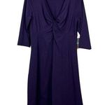 Eddie Bauer  Travex Dress Womens L Midi Purple Solstice Twist Knot UPF 50+ V-Neck Photo 0
