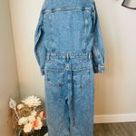 ZARA Worker Style Denim Jumpsuit Overalls Wide Leg Long Sleeve Size Small Photo 2
