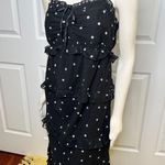 ASOS Design Maternity Black Tiered Midi Dress w/ Ruffle Detail & Ruched Bodice Photo 5