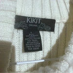 Kikit Ivory Faux Fox Fur Front Stretchy Knit Back Zip Vest Sleeves Size Long White Size L Photo 5