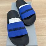 Balenciaga Rubber Slides Blue/Black Photo 1