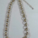 Two Tone Oval Link Chain Necklace Silver Gold Tone Fashion Extender Photo 0