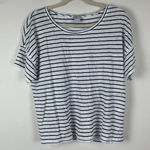 Chico's  Women's Striped 100% Linen‎ Blend T Shirt Short Sleeve Size M Casual Top Photo 0