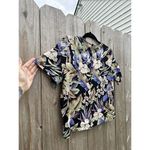 Sag Harbor‎ Woman’s short sleeves Floral Medium Black Blue Tee Hawaiian Cute Photo 6