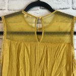 Bleuh Ciel  Yellow Embroidered Sheer Panel Top | Size: Small Photo 5