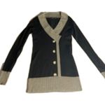 Chic Colorblock Button Front Cardigan Sweater AmélieBoutik Women’s Medium Black Photo 2