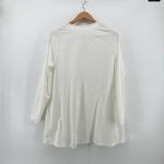 J.Jill Pure Jill Elliptical Jacket White Long Sleeve Zip Up Pima Cotton Large Photo 3