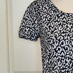 Anthropologie  Postmark Black And White Trace Jacquard Short Sleeve Top Size XS‎ Photo 4