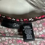 East 5th  Brown/Pink Floral Scoop Neck Short Sleeve Top L Photo 1