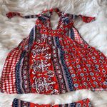 Boho Halter Neck Two Piece Top and Shorts Vintage Print Size Small Photo 1