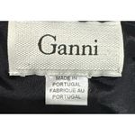 Ganni Eleanor Black Textured Sleeveless Low V Zip Back Peplum Dress Size XS Photo 4