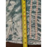 Elegant Teal satin Jacket with Floral Lace Trim Formal Evening Wear Size M Photo 5