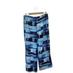 Natori  Blue Abstract Lounge Swimwear Medium Pants Drawstring Cotton Photo 1