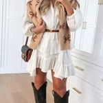 Free People  Sachi Long Sleeve Ruffle Minidress in Ivory Size Small Photo 2