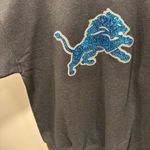 Gildan Detroit Lions sweatshirt! Sequin glitter bling lions logo gray size XL! Photo 3