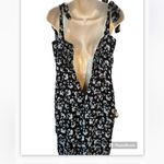 Commense Women’s Medium Navy Blue Floral Sleeveless MIDI Dress Tie Strap NWT Photo 2
