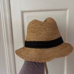Halogen  Straw Hat with Black‎ Ribbon NEW NWT Photo 2