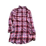 Victoria's Secret Plaid Flannel Pajama Shirt Women's Size L Pink Red Long Sleeve Photo 1