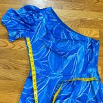 Adelyn Rae  Women’s Medium Blue Floral Tropical Sonia One Shoulder Dress Vaca Photo 3