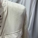 Madewell Silk Long Sleeve V-Neck Blouse Womens Small Ivory Luxury Classy Career Photo 3