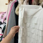 Nadine Pleaded Ruffles Mini Dress Size Medium White Engagement Formal Graduation Photo 8