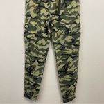 Pam & Gela  Green Camouflage Print Cargo Cropped Military Pull On Pants‎ Size S Photo 6