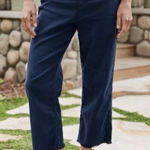 Frank & Eileen Womens Kinsale Performance Pant Navy Blue‎ NEW Cotton Flax size 2 Blue Photo 0