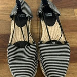 Eileen Fisher  Womens Lee Striped Canvas Espadrille Flat 9.5 Black White Ballet Photo 0
