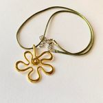 Handmade Kawaii cute retro y2k style gold tone big flower necklace ๐๐๐ Photo 4