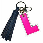 None Pink L letter tassel keychain Photo 0