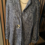 JM Collection  BLAZER JACKET WOMEN L NAVY GRAY ABSTRACT BUTTON 3/4 SLEEVES-NWT$69 Photo 0