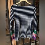 Boden Ella Long sleeve tee top sweater boatneck striped Bretonfrench navy cotton Blue Photo 1
