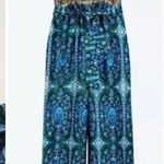 ZARA NWT Printed Satin Blue V-neck Wide Leg Jumpsuit Size XS Photo 1
