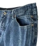 Fubu Women's Vintage Y2K Wide Straight Leg Medium Wash Stiped Jeans Size 12 Blue Photo 7