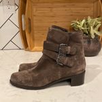 Stuart Weitzman 'Strapduo' Short Boot Moto Biker suede brown gray booties size 9 Photo 3