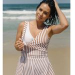 NWT Honey Mark Basil Wrap Top Cinnamon Stripe Size L Nursing Friendly Swim Tank Brown Size L Photo 1