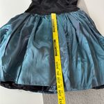 Vintage 80’s Black Teal Satin One Shoulder Prom Dress Sz Small Blue Photo 11