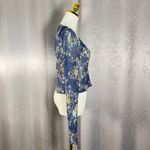 We The Free  Floral Crinkle Long Sleeve Button Up Cropped Top Medium Photo 3